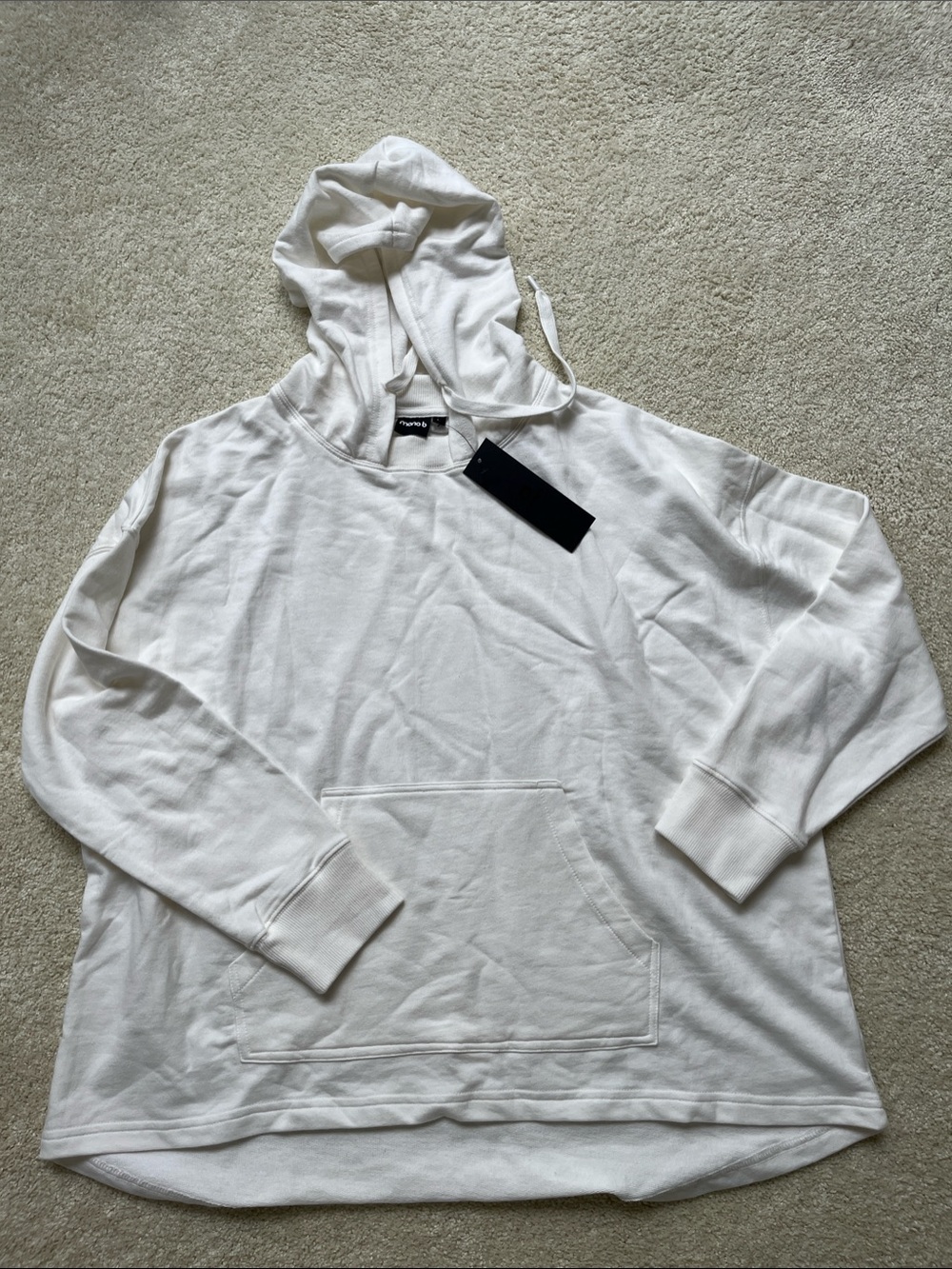 Mono B Men’s White Hooded Pullover